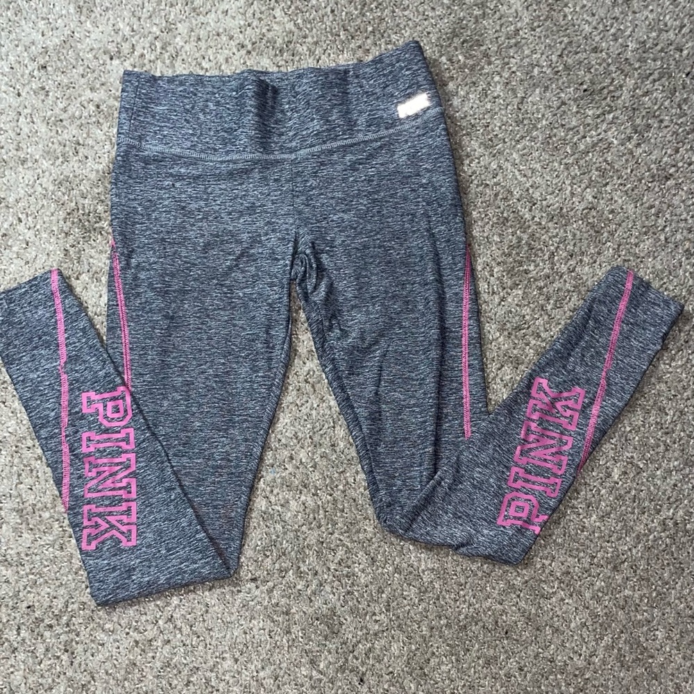 PINK Victoria's Secret Charcoal and Pink Leggings